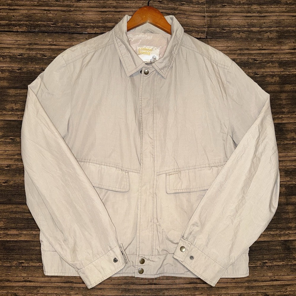 Vintage 80s London Towne Jacket Khaki Size 42 Reg Full Zip